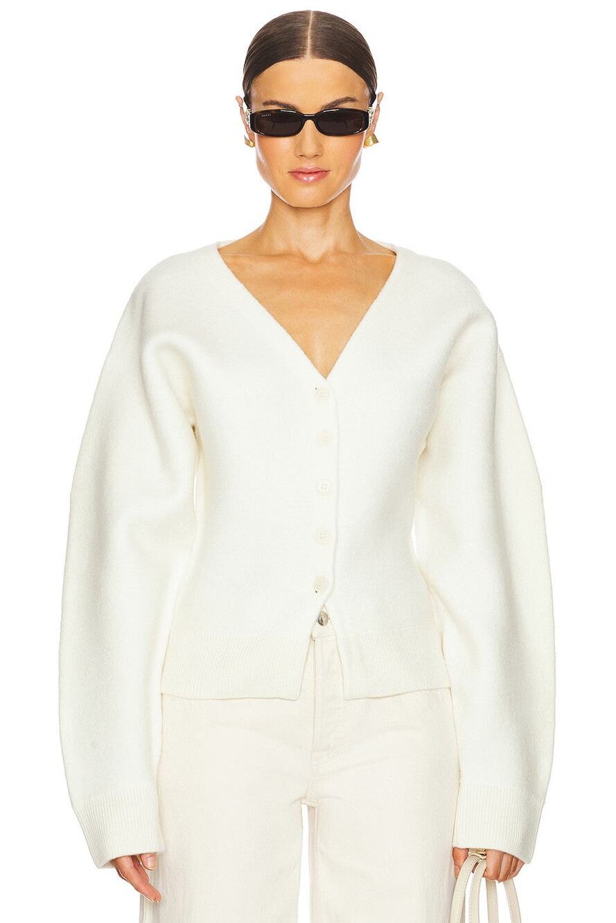 EAVES Arlet Knit Cardigan in Ivory - XS